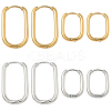 8 Pairs 4 Styles 304 Stainless Steel Oval Hoop Earrings EJEW-SC0001-75-1