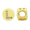 Brass Micro Pave Clear Cubic Zirconia Beads KK-T030-LA843-LX3-2