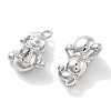 Rack Plating Snowman Brass Clear Cubic Zirconia Pendants KK-M102-13P-A-2