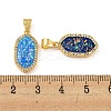 Brass Pendants Micro Pave Cubic Zirconia with Synthetic Opal KK-K356-10G-3