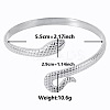 Stylish European and American Snake 304 Stainless Steel Cuff Bangles for Women SR4696-1-1
