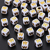 Opaque White Acrylic Beads MACR-Q242-010W-1