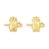 Brass Pave Cubic Zirconia Rectangle Connector Charms KK-P347-06G-3