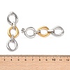304 Stainless Steel Two Tone Oval Dangle Stud Earrings LS-EJEW-P326-01G-3