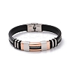 Men's Silicone Cord Bracelet LS-BJEW-M206-02RGP-1