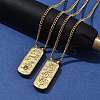 304 Stainless Steel Rectangle Number Pendant Necklaces NJEW-D300-01G-06-3