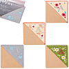 4Pcs 4 Style Letter A Felt Embroidery Corner Bookmarks FIND-GF0005-04-1