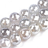 Electroplate Natural Agate Beads Strands G-T131-55-28-1
