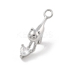 Brass Micro Pave Cubic Zirconia Pendants KK-D283-04P-1