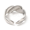 Non-Tarnish 304 Stainless Steel Twist Rope Shape Open Cuff Ring for Women X-RJEW-E063-06P-3