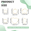 36pcs 6 styles Brass Hoop Earrings Findings KK-UN0002-41-3