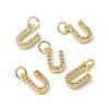 Real 18K Gold Plated Brass Micro Pave Clear Cubic Zirconia Charms KK-E068-VB452-U-4