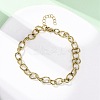 304 Stainless Steel Cuban Link Chains Bangles for Women BJEW-B150-08G-2