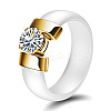 Flat Round Porcelain Finger Rings for Women Men FS-WG6D31E-01-4