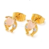 Brass Micro Pave Cubic Zirconia Stud Earrings For Women EJEW-B111-01G-03-4