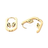 304 Stainless Steel Oval with Butterfly Hoop Earrings for Women STAS-B035-02G-2