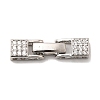 Brass Micro Pave Clear Cubic Zirconia Fold Over Clasps KK-C075-36P-1
