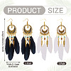 2Pairs 2 Colors Feather Chandelier Earrings EJEW-TA0001-81C-3