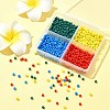 800pcs 4 Colors Baking Paint 15/0 Glass Round Seed Beads SEED-FS0001-21B-7