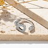 Brass Micro Pave Clear Cubic Zirconia Cuff Rings RJEW-U037-01P-2