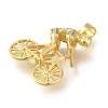 Rack Plating Brass with Cubic Zirconia Pendants KK-Z086-29G-02-2