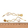 Brass Round Tassel Stud Earrings KK-P325-49G-5