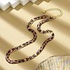 Leopard Print Alloy Snake Chain Necklaces for Women NJEW-K281-01-4