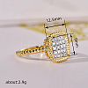 Brass Micro Pave Cubic Zirconia Finger Rings for Women FS-WG378B2-02-4