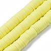 Flat Round Handmade Polymer Clay Beads CLAY-R067-12mm-23-1