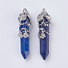 Natural & Synthetic Gemstone Pointed Pendants G-F529-A-2