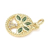 Brass Micro Pave Cubic Zirconia Charms ZIRC-I356-22G-2