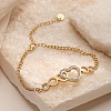 304 Stainless Steel Micro Pave Cubic Zirconia Link Bracelet for Women BJEW-C070-03A-G-1