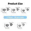 100Pcs 5 Styles Tibetan Style Alloy Pendants TIBE-YW0001-79-2