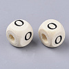 Printed Natural Wood Beads X-WOOD-T026-001O-2