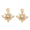 Brass Micro Pave Cubic Zirconia Star Charms KK-A281-13B-G-1