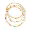 3Pcs 3 Styles Brass Beads Stretch Bracelets for Women XO8181-1
