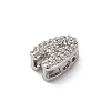 Brass Micro Pave Cubic Zirconia Beads KK-F895-19P-3