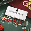 5 Pairs Christmas Theme Alloy Enamel Hoop Earrings FS-WG7AF48-27-1