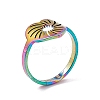 Ion Plating(IP) 201 Stainless Steel Hollow Out Heart Adjustable Ring for Women RJEW-C045-02M-1