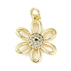 Rack Plating Brass Micro Pave Cubic Zirconia Pendants KK-H509-22G-02-1