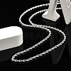 3mm Brass Rope Chain Necklaces for Men Women NJEW-G160-10P-2