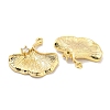 Brass Micro Pave Clear Cubic Zirconia Charms KK-Z044-26G-2