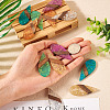 12Pcs 6 Colors Transparent Resin & Walnut Wood Big Pendants WOOD-TA0002-48-6