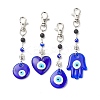 Handmade Lampwork Evil Eye Pendant Decoration HJEW-JM00791-1