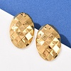 304 Stainless Steel Oval with Rhombus Stud Earrings EJEW-I320-21G-01-1
