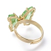 Adjustable Brass Glass Finger Rings RJEW-P148-A01-05-3