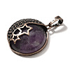 Natural Amethyst Pendants G-P560-01R-23-2