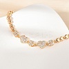 Brass Micro Pave Cubic Zirconia Link Chain Bracelets KK-R217-38G-3