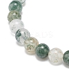 Natural Lodolite Quartz/Garden Quartz Round Beaded Stretch Bracelet BJEW-JB08919-01-5