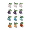 4Pcs 4 Styles Natural Mixed Gemstone Fruit Pendants PALLOY-TA00077-1